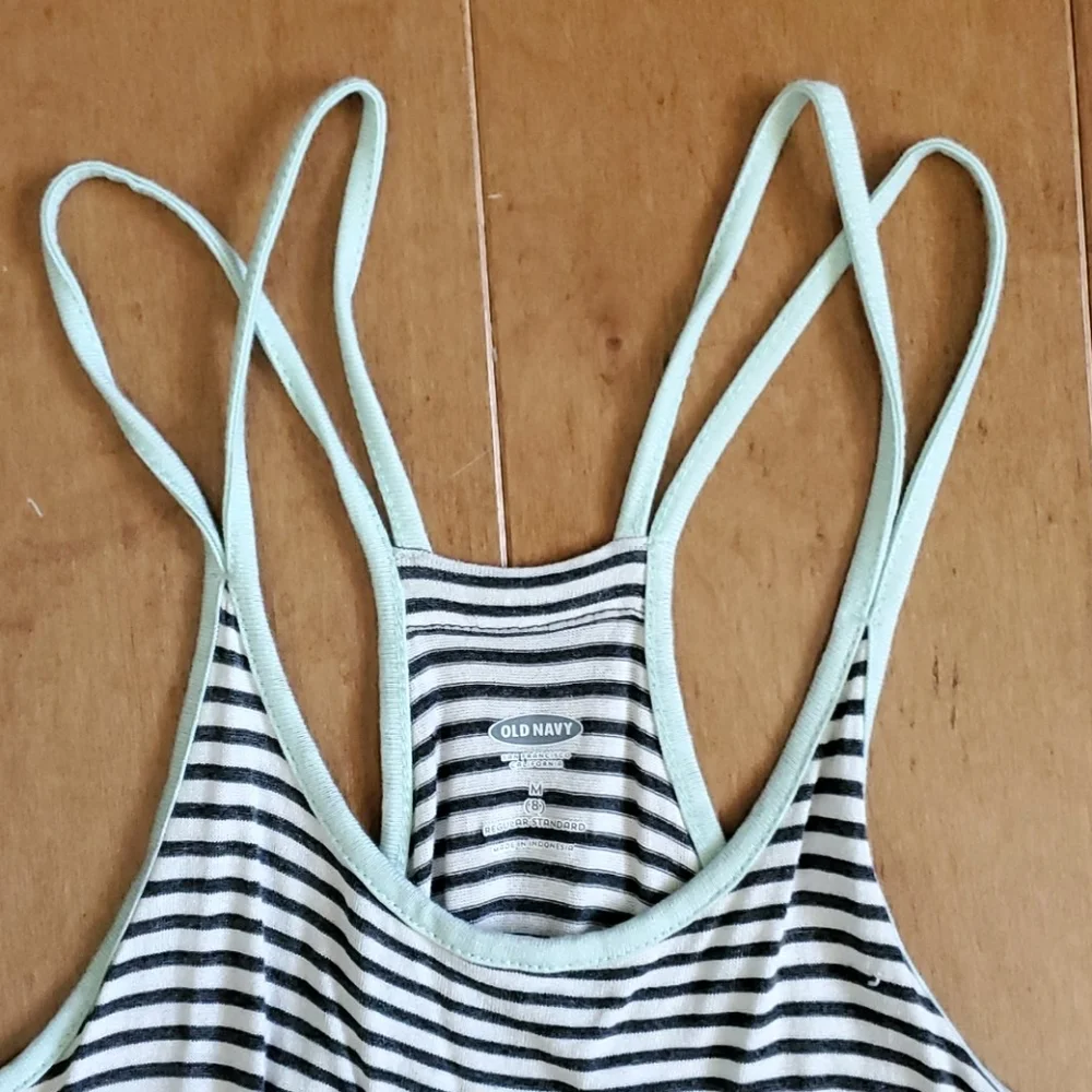 3 for $10 Old Navy Racerback Knit Stripe Shorts Romper medium size 8